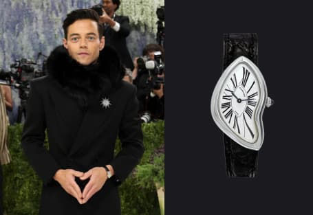 Rami Malek spotted in Cartier Crash Platinum Ref: GB10831 at the Met Gala 2026