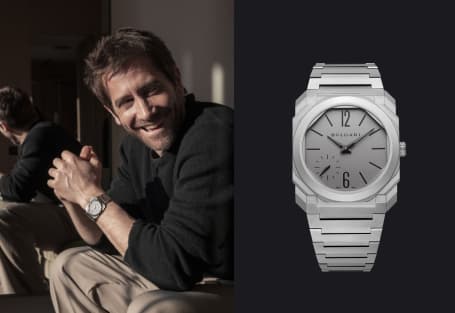 Jake Gyllenhaal wearing the new Octo Fenissimo 37mm Titanium. Ref: 104089