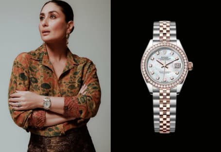 Kareena Kapoor shines in a 28mm Rolex Lady-Datejust crafted in Oystersteel and Everose gold, Ref: 279161
