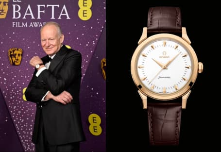 Stellan Skarsgard spotted wearing Omega Seamaster Milano Cortina 2026 at the BAFTAs 2026. Ref: 522.53.37.20.04.001