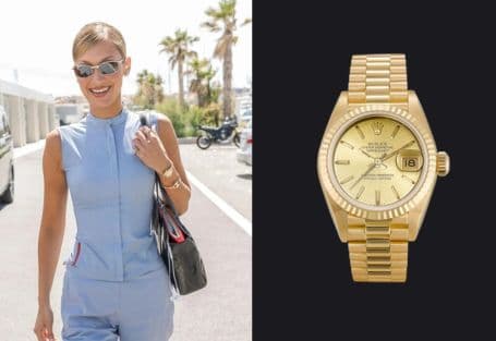 Bella Hadid wearing Rolex Lady Datejust vintage in yellow gold at the Cannes Film Festival 2026