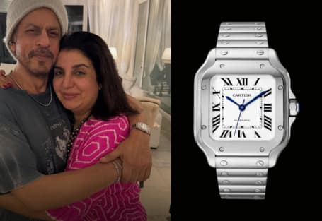 Shah Rukh Khan seen wearing the timeless Cartier Santos, Ref: WSSA0018
