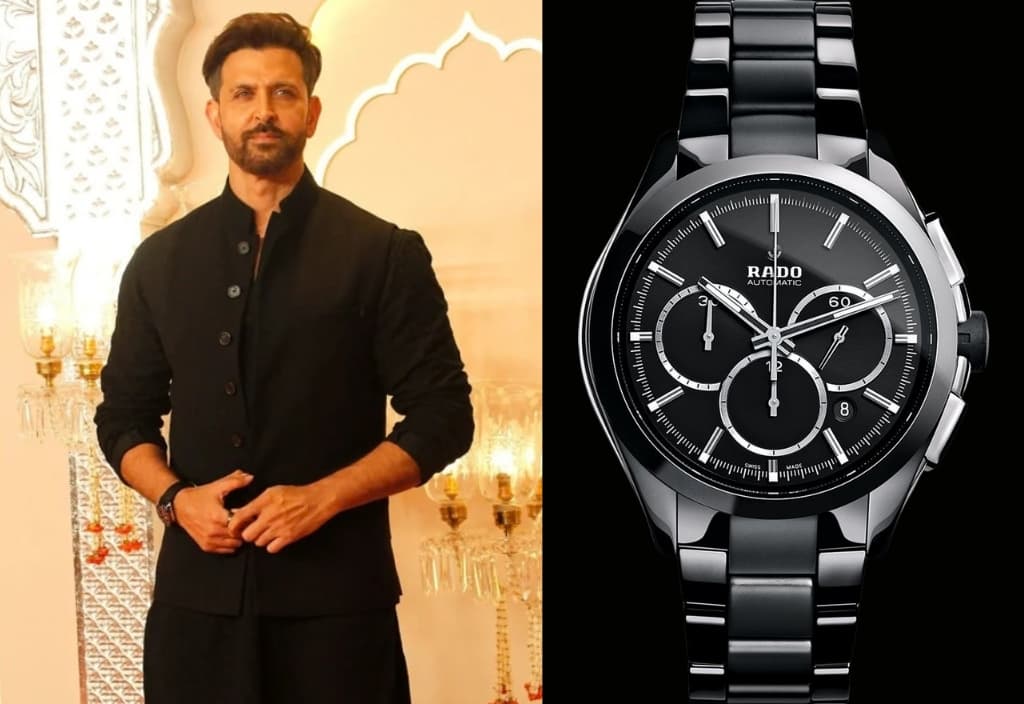 Hrithik Roshan Spotted In Rado HyperChrome Automatic Watch (Ref. R32275152), 45mm Dial