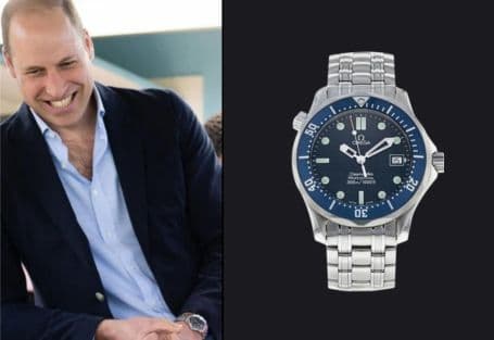 Prince William wears vintage Omega Seamaster 300 Mid-Size, Ref: 2561.80.00