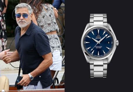 George Clooney in a Omega Seamaster Aqua Terra 150M, Ref: 231.10.42.21.03.003