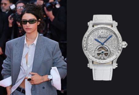 Odessa A’zion wearing Chopard Happy Sport Tourbillon Joaillerie at the Cannes Film Festival 2026