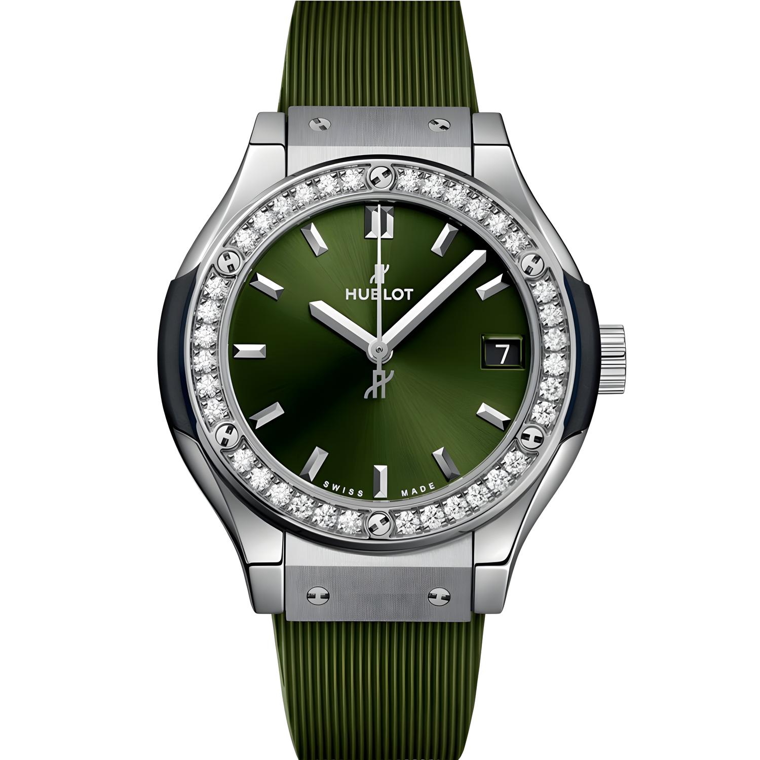 Classic Fusion Titanium Green Diamonds