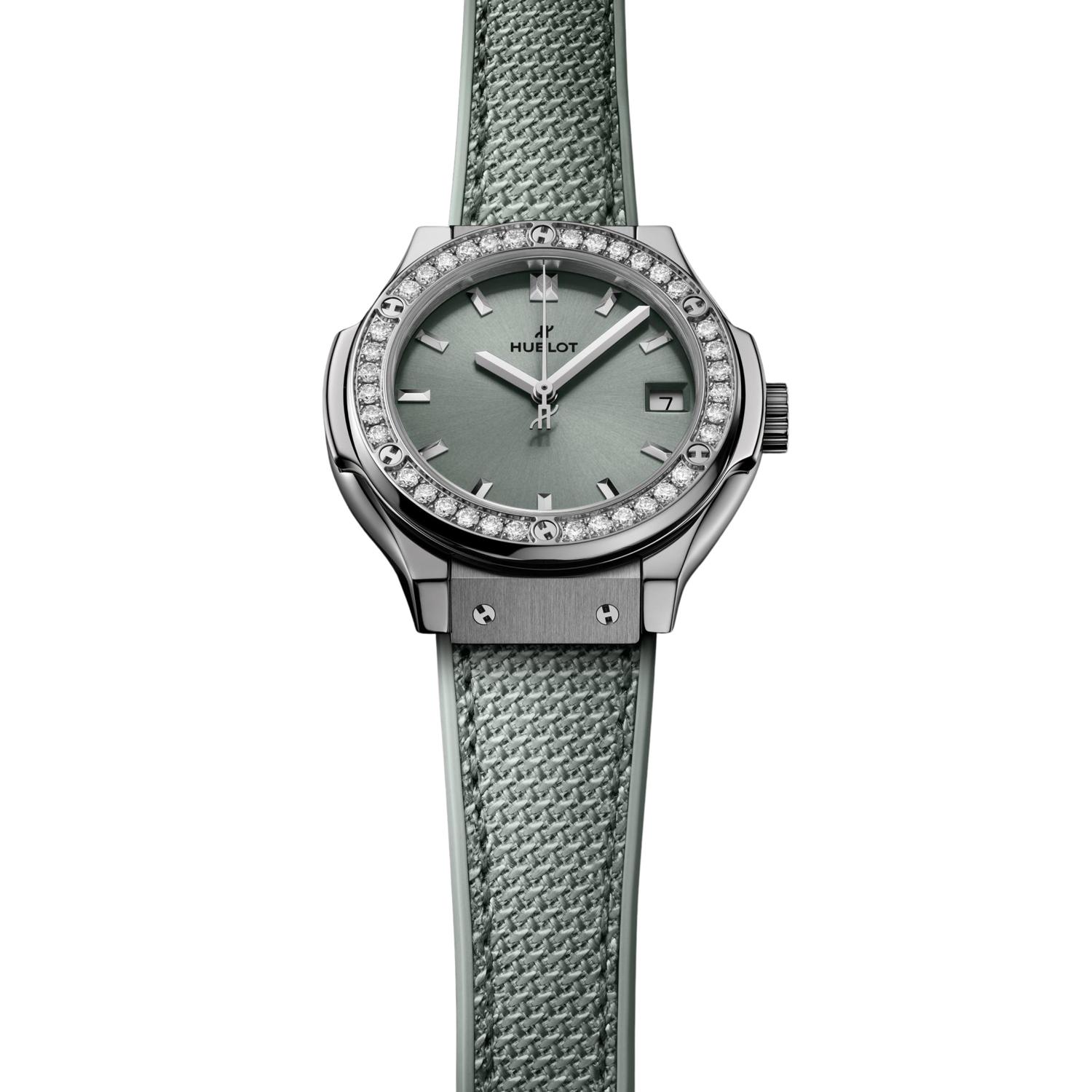 Classic Fusion Titanium Sage Green Diamonds