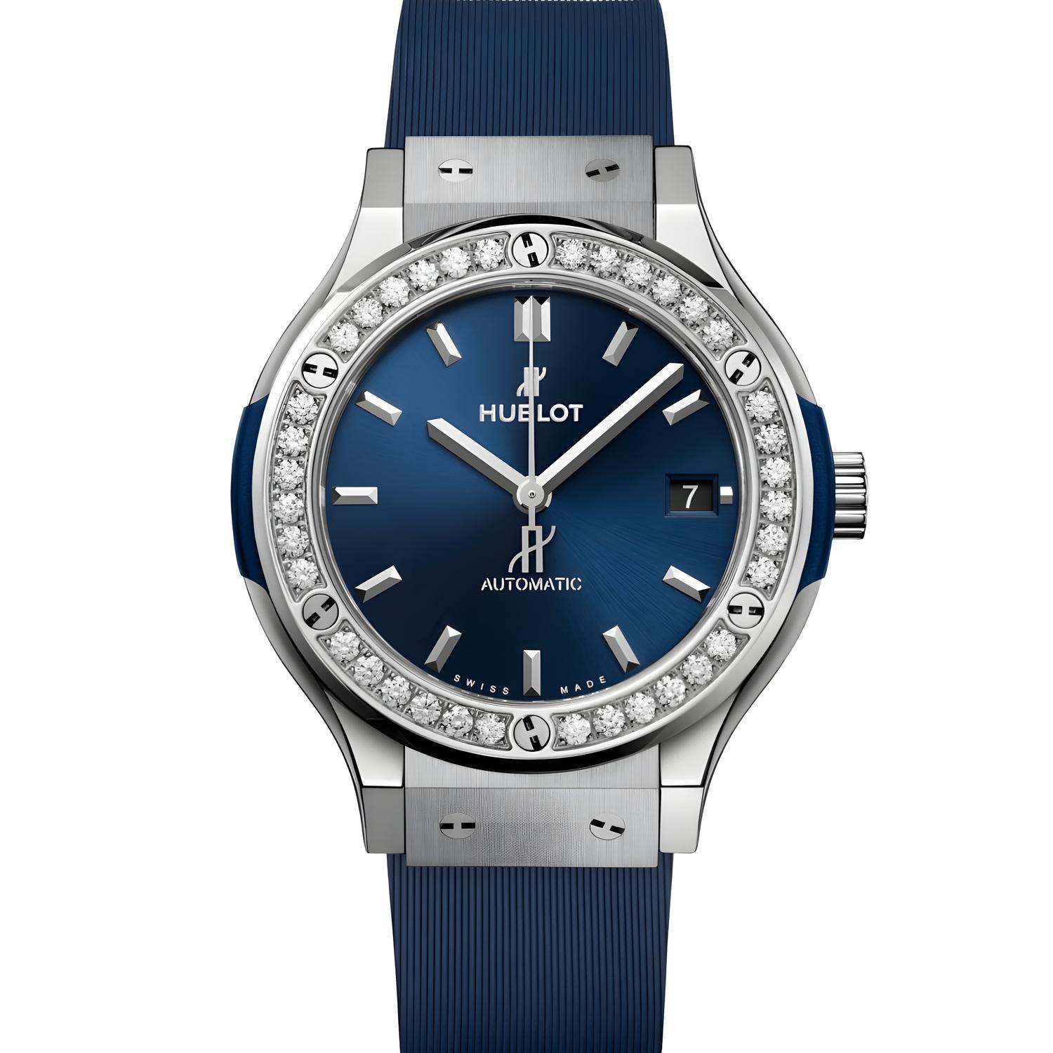 Classic Fusion Titanium Blue Diamonds