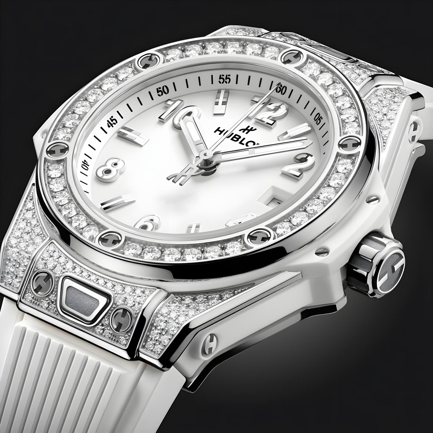 Big Bang One Click Steel White Pavé