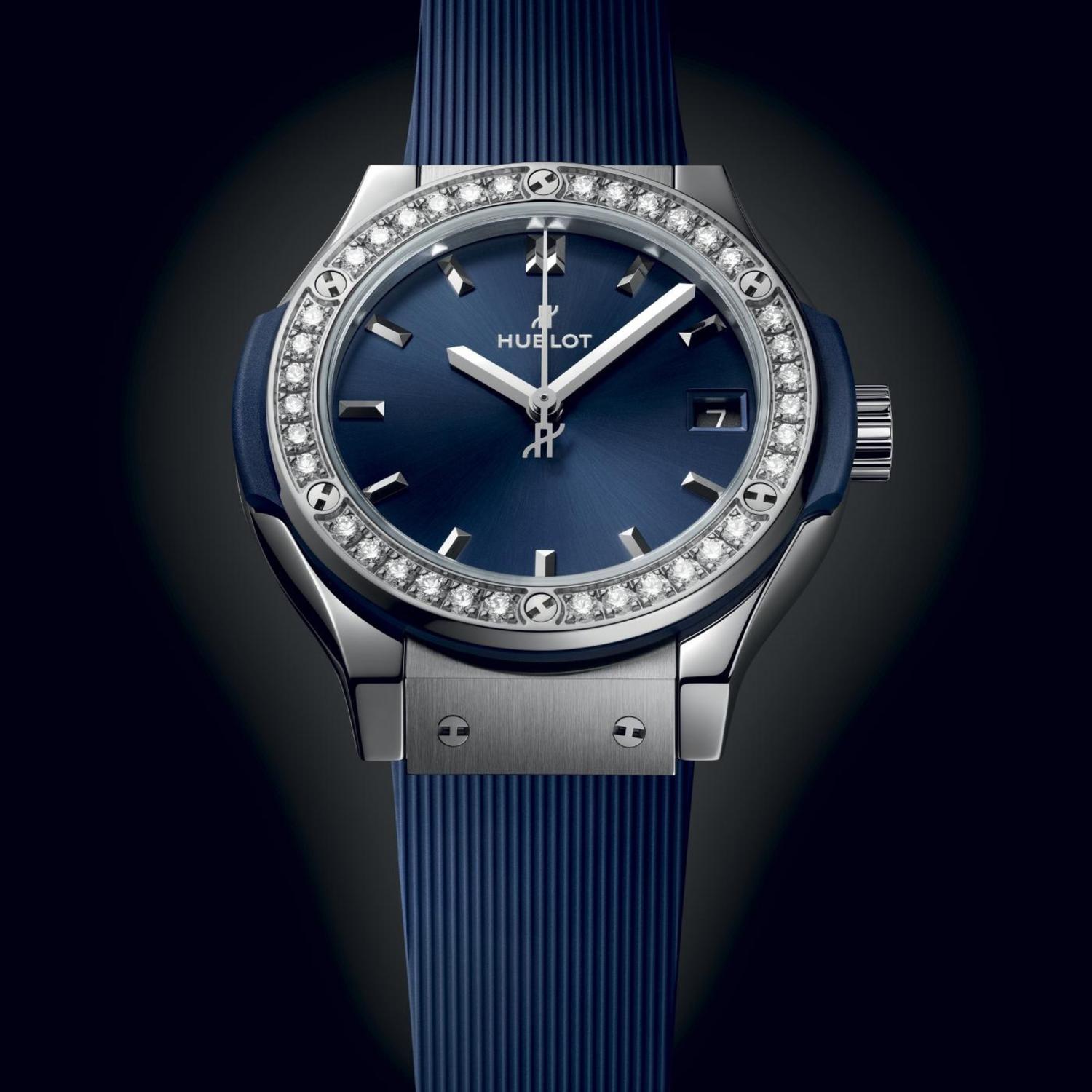 Classic Fusion Titanium Blue Diamonds