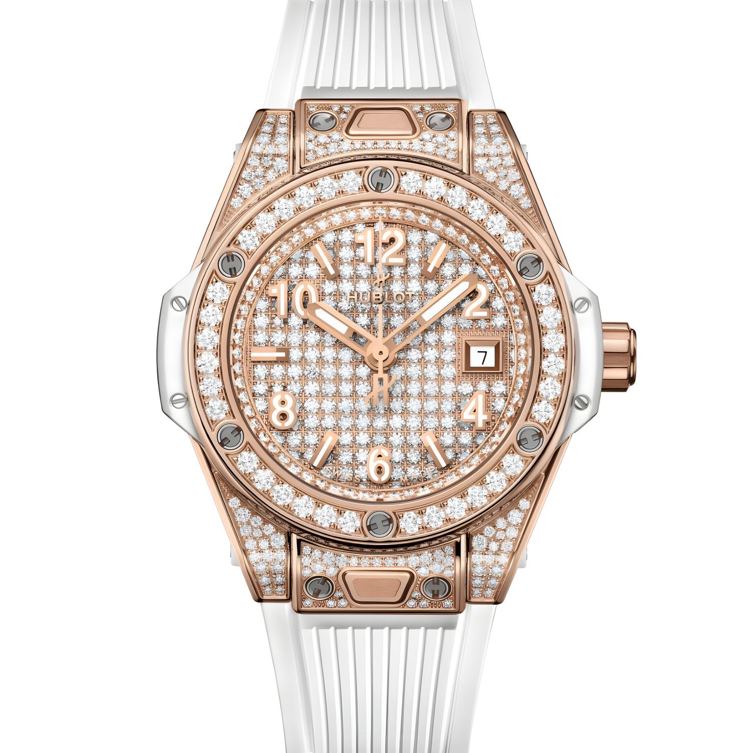 Big Bang One Click King Gold White Full Pavé