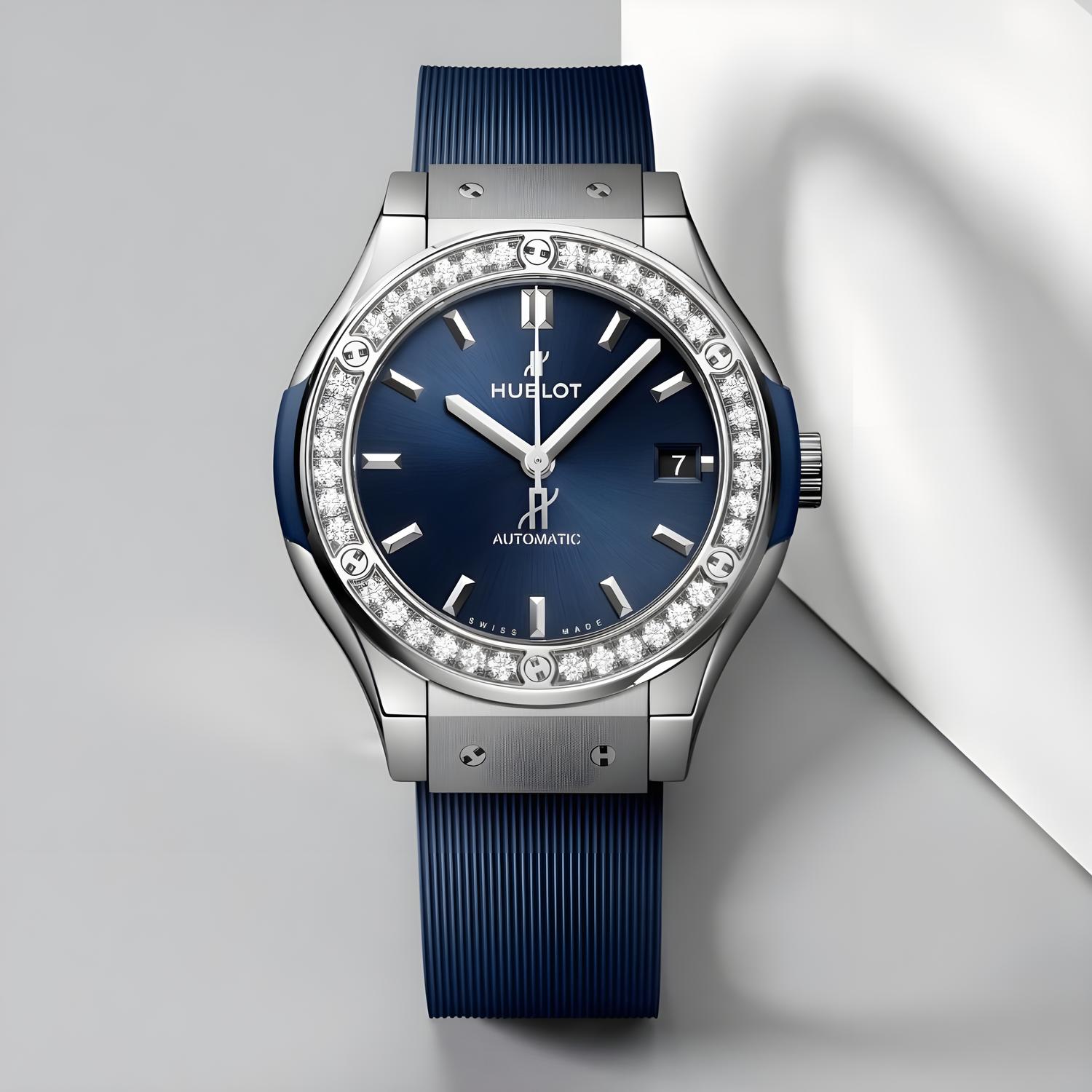Classic Fusion Titanium Blue Diamonds
