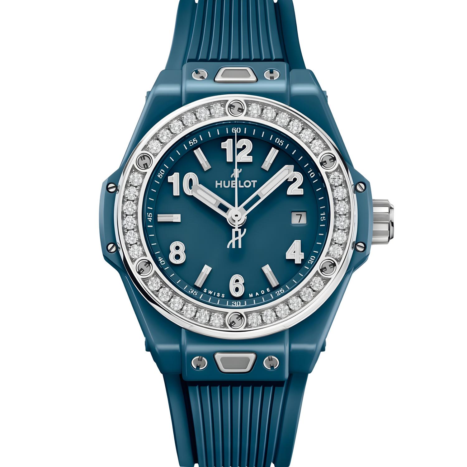 Big Bang One Click Petrol Blue Ceramic Diamonds