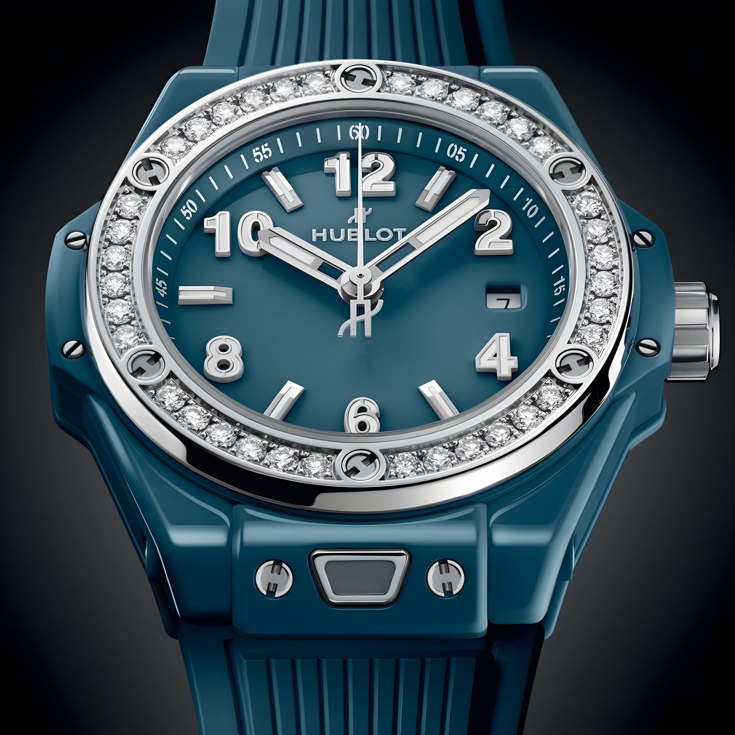 Big Bang One Click Petrol Blue Ceramic Diamonds