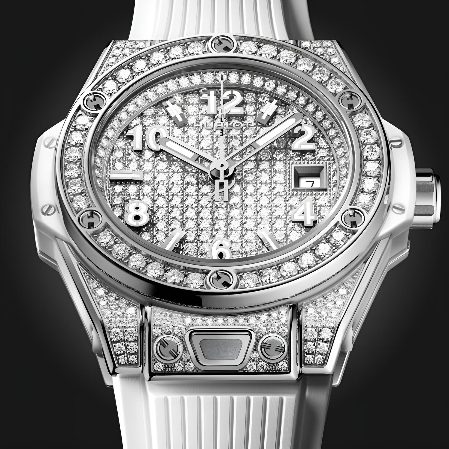 Big Bang One Click Steel White Full Pavé