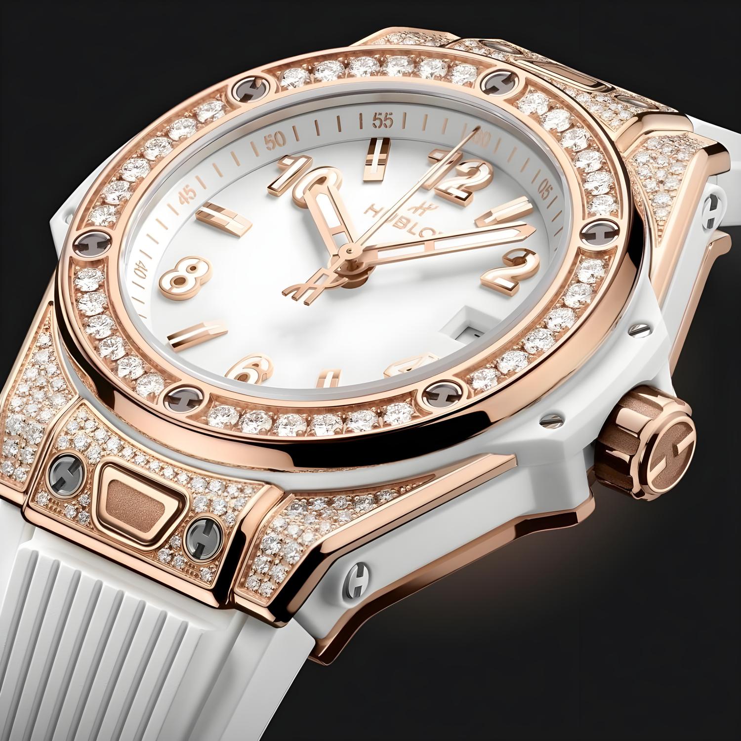 Big Bang One Click King Gold White Pavé