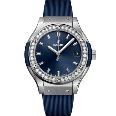 Classic Fusion Titanium Blue Diamonds