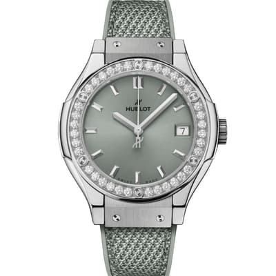Classic Fusion Titanium Sage Green Diamonds