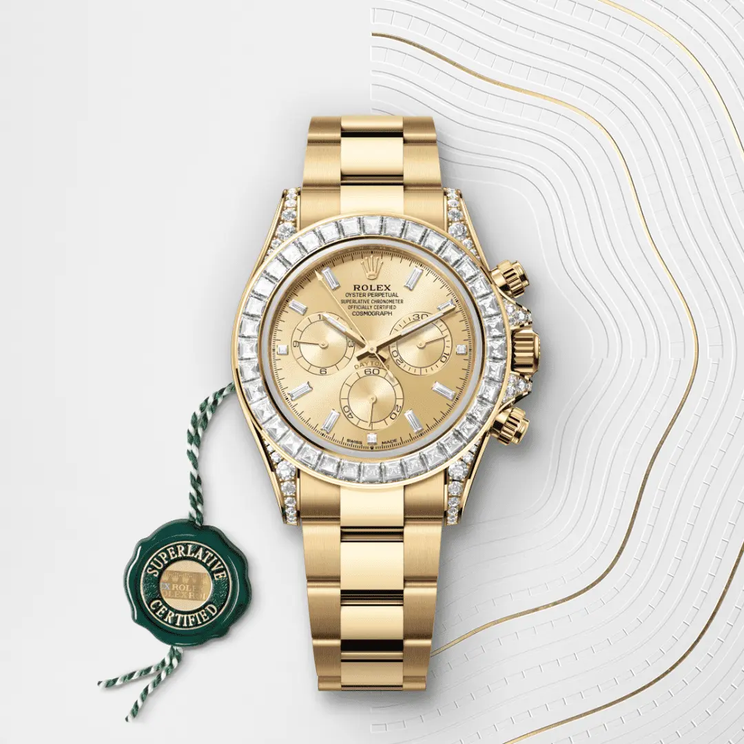Rolex 
COSMOGRAPH DAYTONA
Oyster, 40 mm, yellow gold and diamonds
M126598TBR-0001
