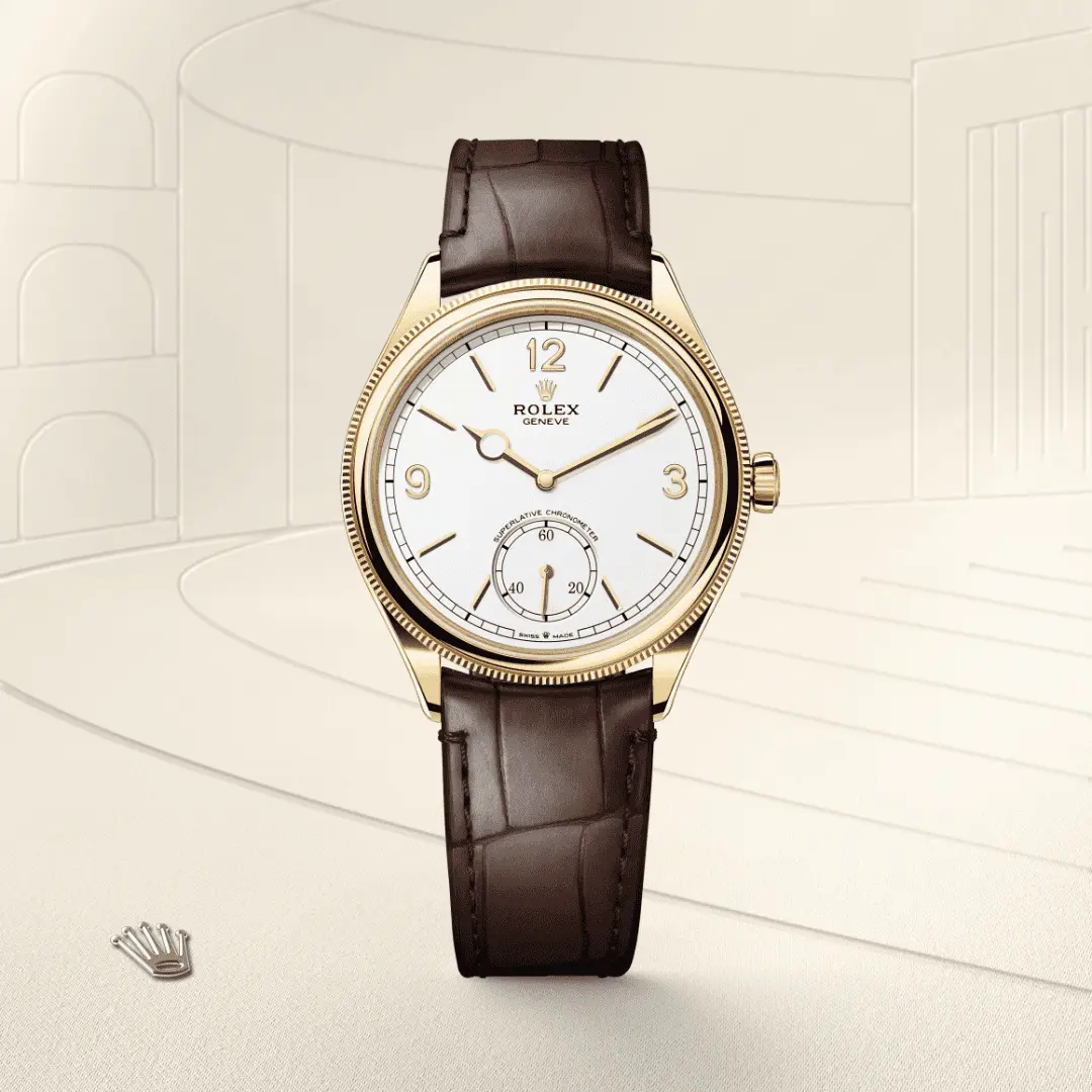 Rolex 
1908
39 mm, 18 ct yellow gold, polished finish
M52508-0006