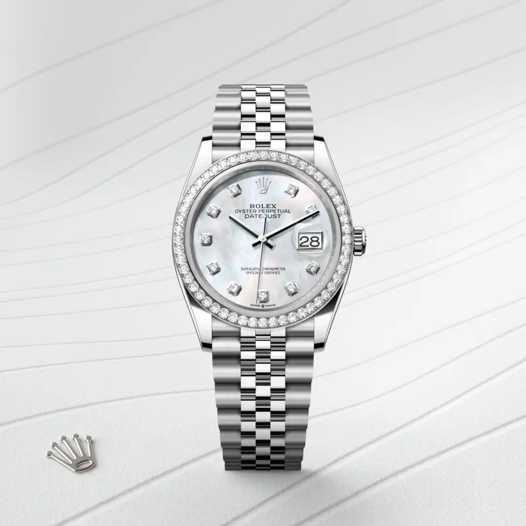 Rolex 
DATEJUST
Oyster, 36 mm, Oystersteel, white gold and diamonds
M126284RBR-0011