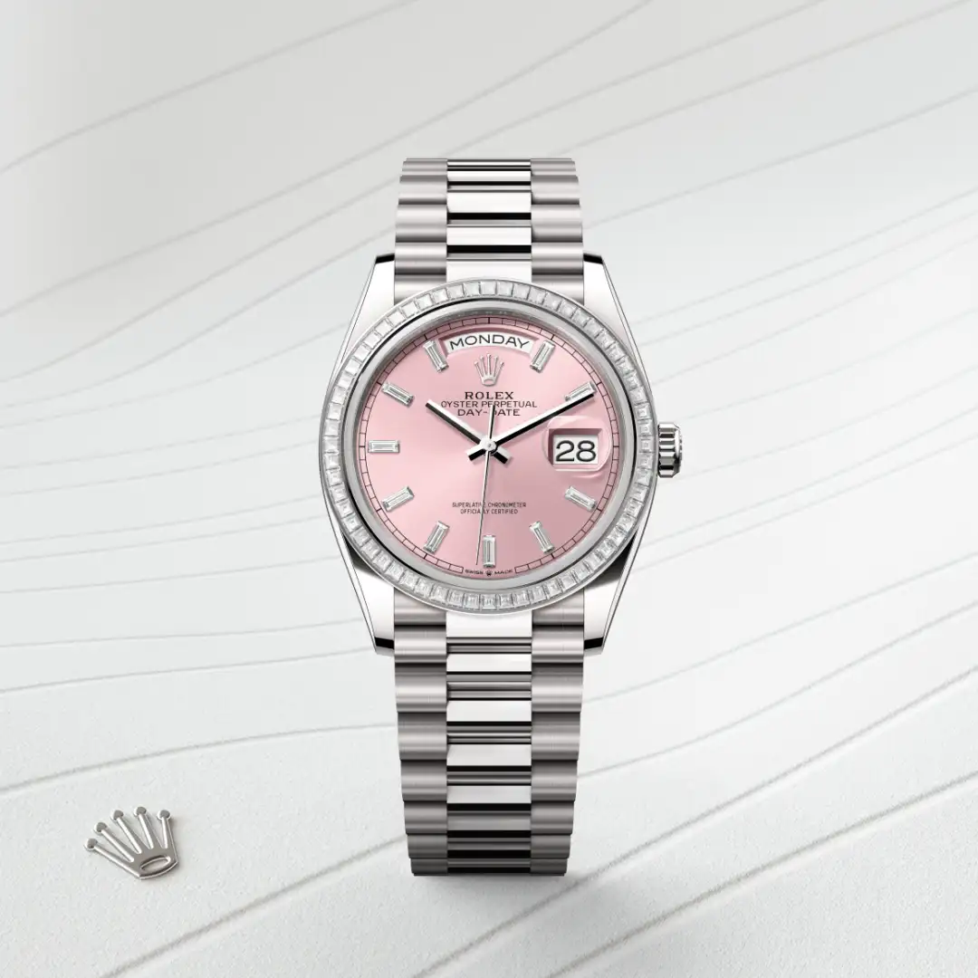 Rolex 
DAY-DATE
Oyster, 36 mm, white gold and diamonds
M128399TBR-0029